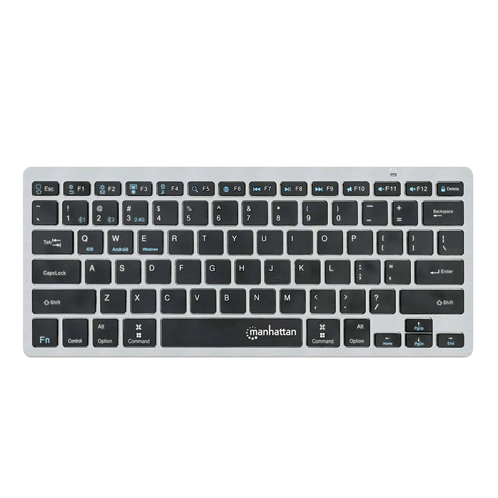 Manhattan Ultra Slim Dual-Mode Wireless Keyboard - 180559 - Dark Gray / Black - Botway