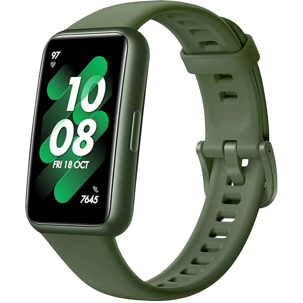 Huawei Band 7 LEA-B19 Green Durable Polymer Case With Wilderness Green Silicone Strap - Botway