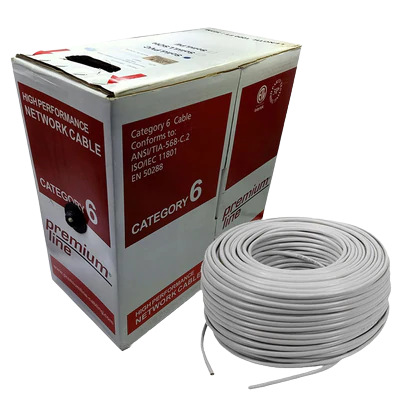 Premium Line 206141115 U/UTP Cat6 Installation Cable Roll PVC Grey - Botway